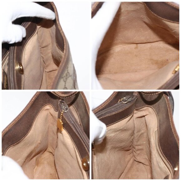 GUCCI GG Supreme Shoulder Bag PVC Leather Beige - Picture 15 of 15